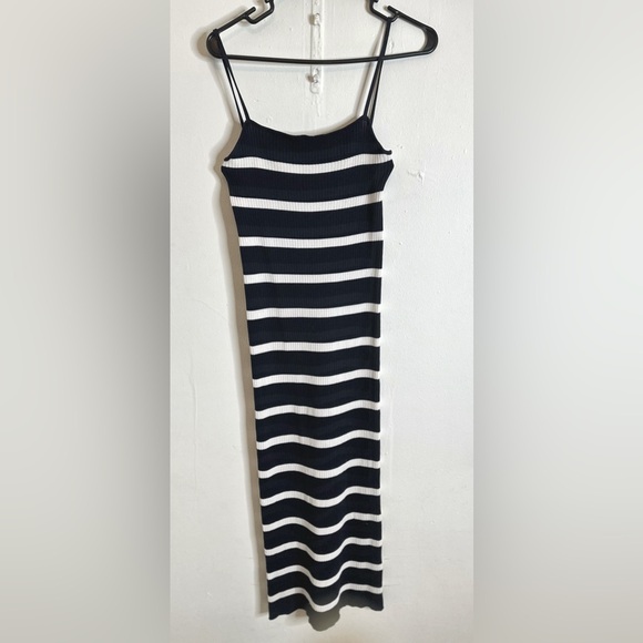 Zara Black and White Striped Body Con Dress - Picture 5 of 6